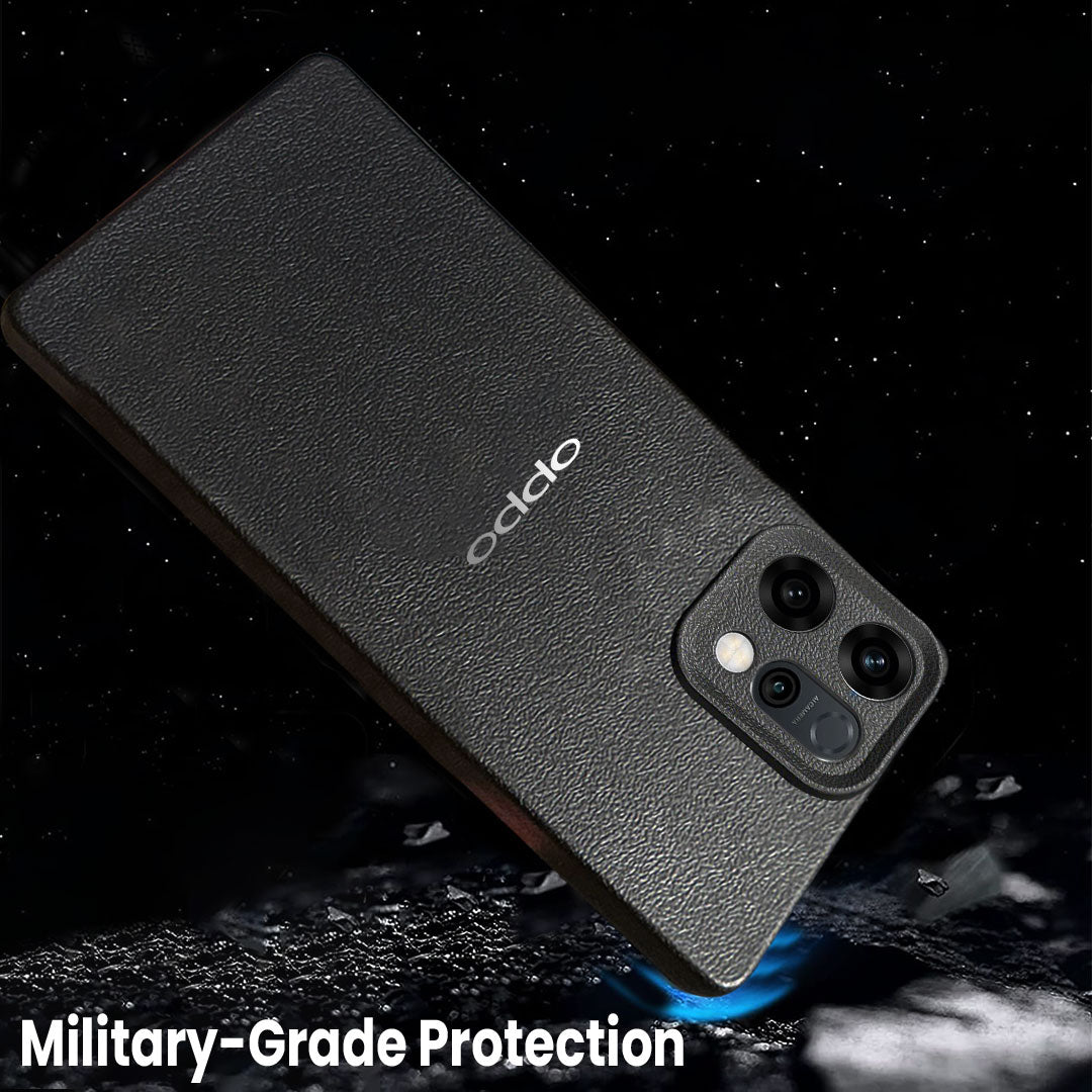 Oppo RENO 14 5G Solid Color Leather Texture Matte Phone Back Case