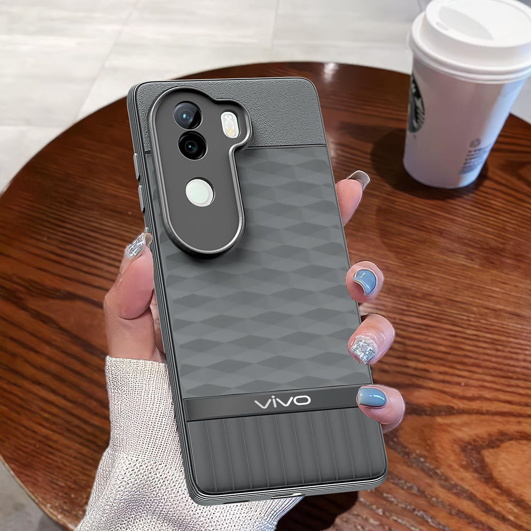 VIVO V40e 5G 3D Hexa Cube Design Drop Protection | Camera Protection  TPU Back Case