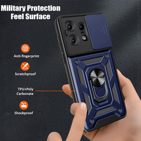 MOTOROLA EDGE 50/50 PRO/50 NEO 5G Armor Military-grade Case With Sliding Camera Cover & 360 Kickstand