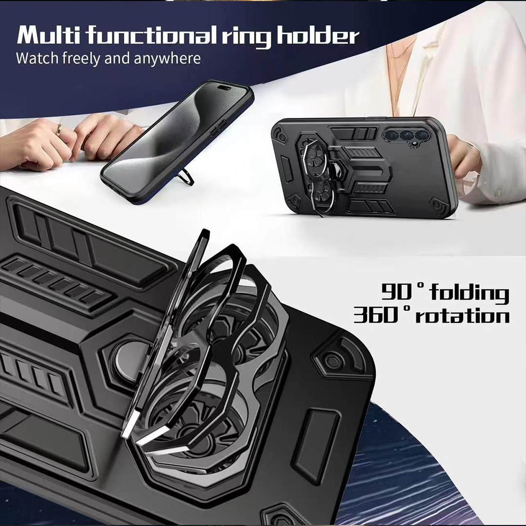 Samsung Galaxy S24 5G Armor knight Series Camera Protection 2 in 1 Shockproof Phone Cover with Kickstand