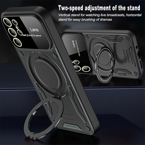 SAMSUNG GALAXY S25 Ultra 5G Heavy Duty Rugged Shockproof Camera Lens Protector Phone Cover with Kickstand