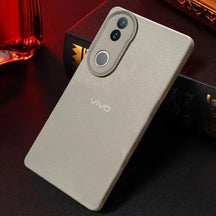 Vivo V50 5G Solid Color Leather Texture Matte Phone Back Case