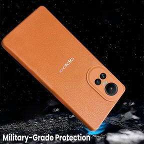 Oppo RENO 10 5G Solid Color Leather Texture Matte Phone Back Case