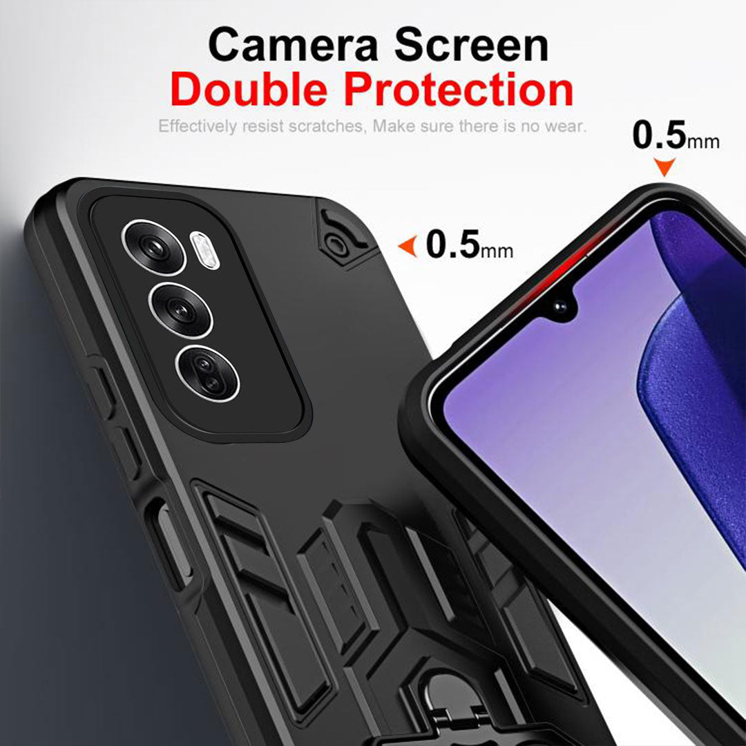 Oppo Reno 12/12 PRO 5G Armor knight Series Camera Protection 2 in 1 Shockproof Phone Cover with Kickstand