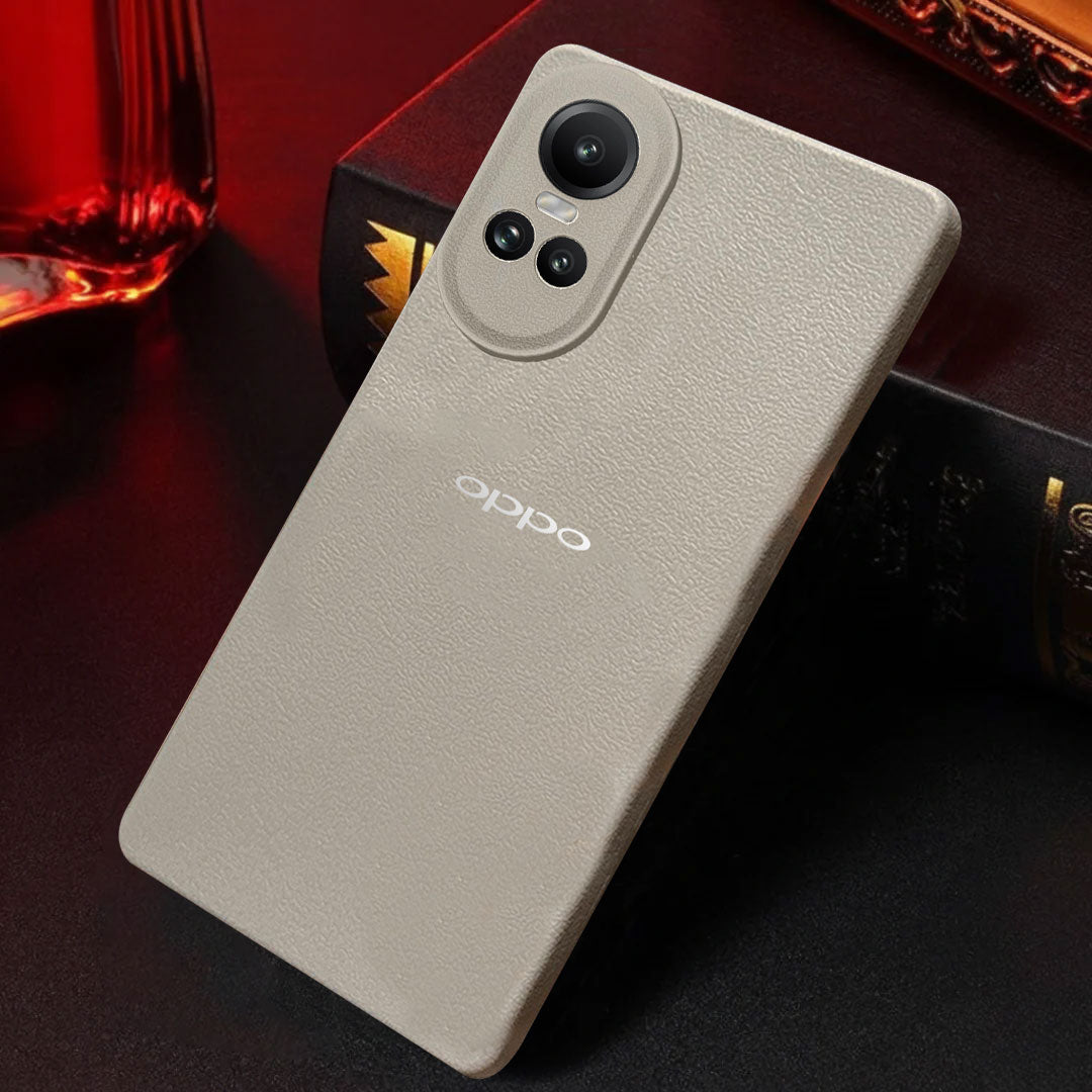 Oppo RENO 10 5G Solid Color Leather Texture Matte Phone Back Case