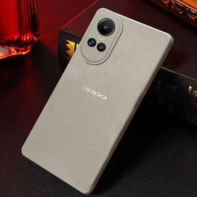 Oppo RENO 10 5G Solid Color Leather Texture Matte Phone Back Case