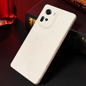 Oppo RENO 11 5G Solid Color Leather Texture Matte Phone Back Case