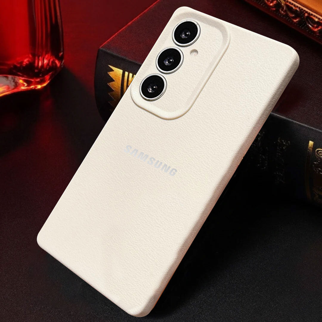 Samsung Galaxy S25 5G Solid Color Leather Texture Matte Phone Back Case