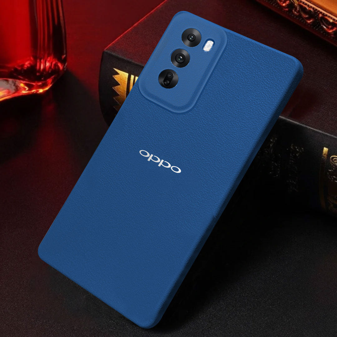 Oppo RENO 12 5G Solid Color Leather Texture Matte Phone Back Case
