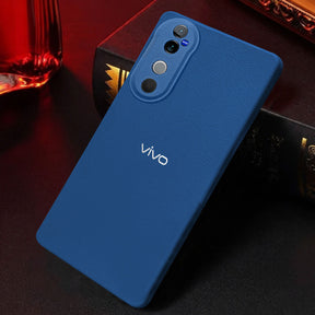 Vivo V40 5G Solid Color Leather Texture Matte Phone Back Case