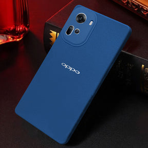 Oppo RENO 11 5G Solid Color Leather Texture Matte Phone Back Case