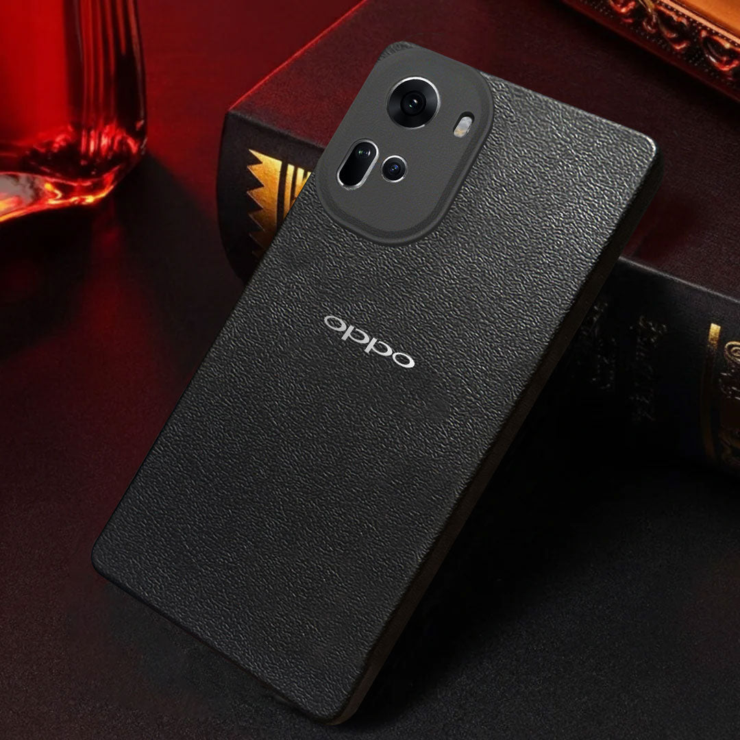 Oppo RENO 11 5G Solid Color Leather Texture Matte Phone Back Case