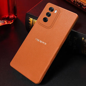 Oppo RENO 12 5G Solid Color Leather Texture Matte Phone Back Case