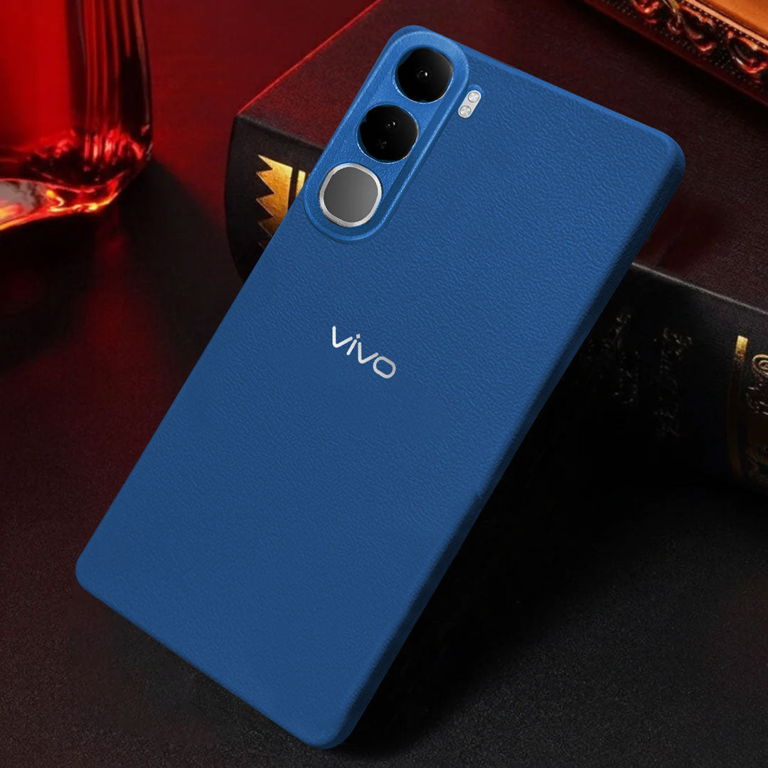 Vivo Y300 5G Solid Color Leather Texture Matte Phone Back Case