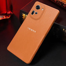 Oppo RENO 11 5G Solid Color Leather Texture Matte Phone Back Case