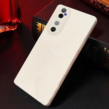 Vivo V40 5G Solid Color Leather Texture Matte Phone Back Case