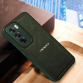 OPPO RENO 12 5G Vintage Leather Stitched Protective Back Case