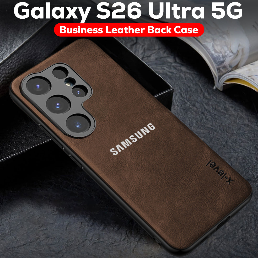 Samsung Galaxy S26 ULTRA 5G PU LEATHER PROTECTIVE BACK CASE WITH CAMERA PROTECTION