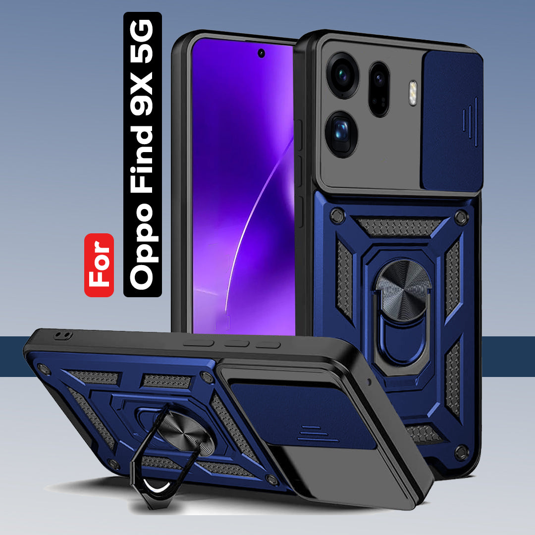 OPPO Find X9 5G Armor Military-grade Case With Sliding Camera Cover & 360 Kickstand