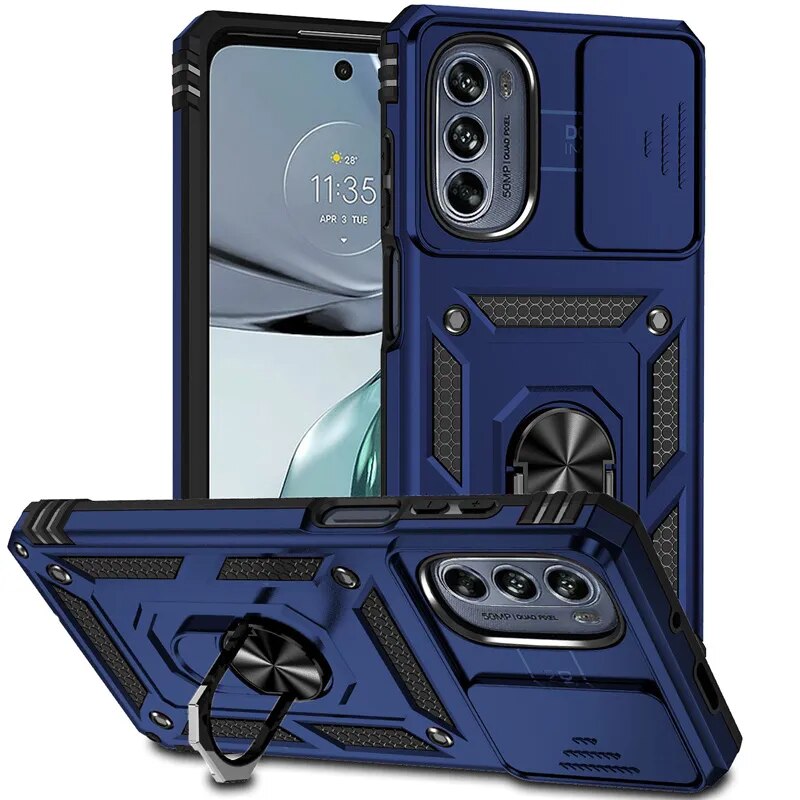 Motorola Moto G52 Armor Military-grade Case With Sliding Camera Cover & 360 Kickstand
