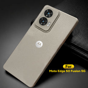 MOTO EDGE 50 FUSION 5G Solid Color Leather Texture Matte Phone Back Case