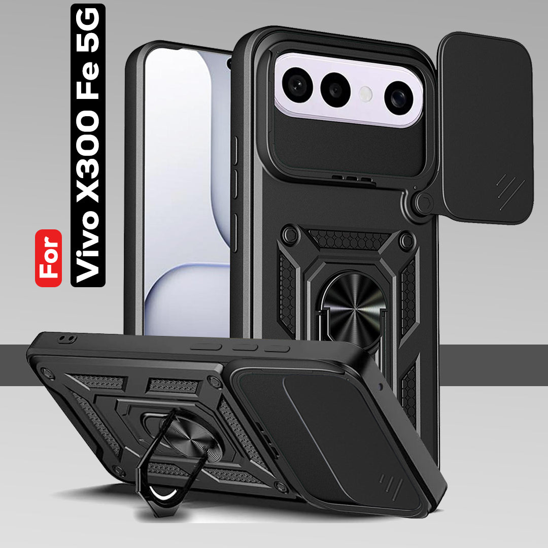 VIVO X300fe 5G Armor Military-grade Case With Sliding Camera Cover & 360 Kickstand