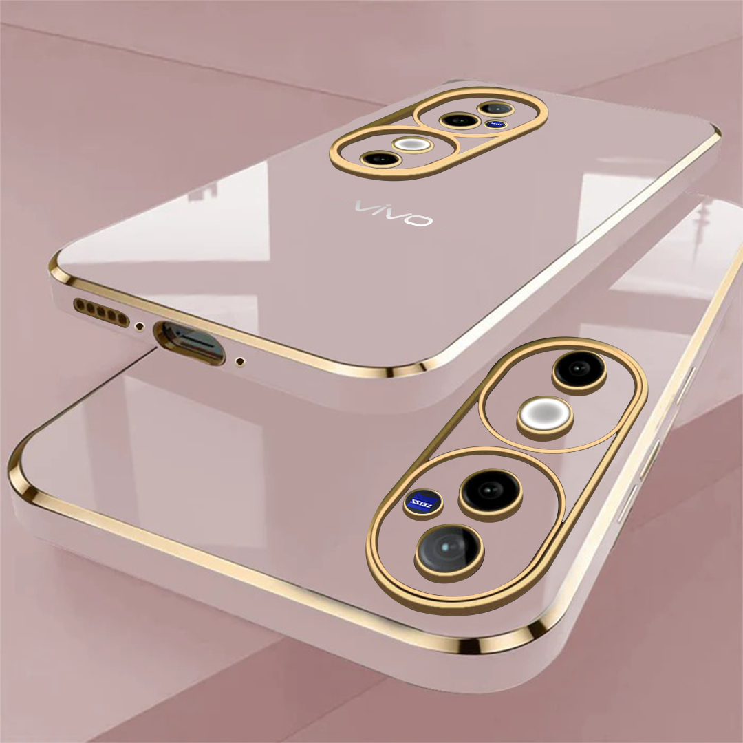 VIVO V40/V40 PRO/V40E 5G GOLD ELECTROPLATED LUXURIOUS  BACK CASE WITH CAMERA PROTECTION