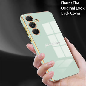 GALAXY S25 5G ULTRA-SHINE GOLD ELECTROPLATED LUXURIOUS  BACK CASE WITH CAMERA PROTECTION