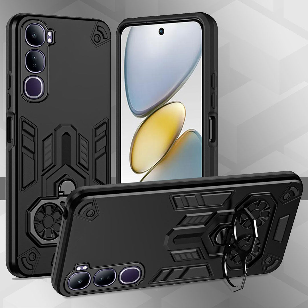 Vivo Y300 5G Armor knight Series Camera Protection 2 in 1 Shockproof Phone Cover with Kickstand