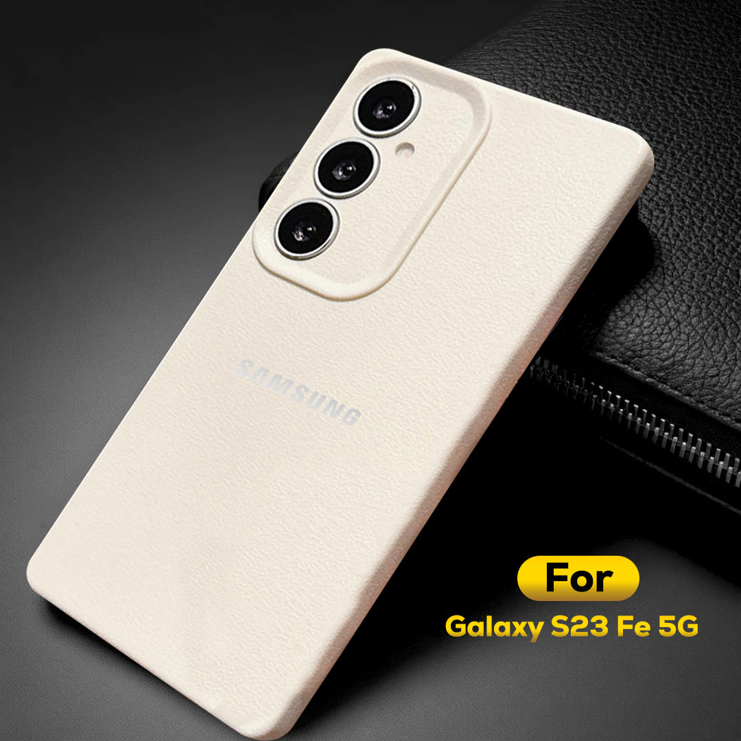 Samsung Galaxy S23 FE 5G Solid Color Leather Texture Matte Phone Back Case