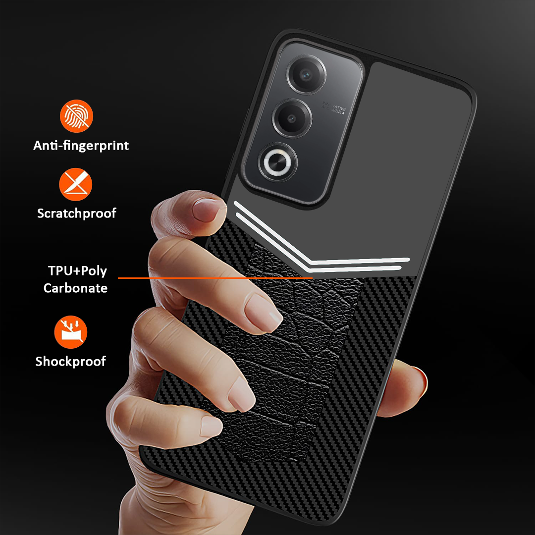 OPPO A3 PRO 5G Ultra Hybrid Carbon Fiber Shockproof TPU + Poly Carbonate Back Cover Case