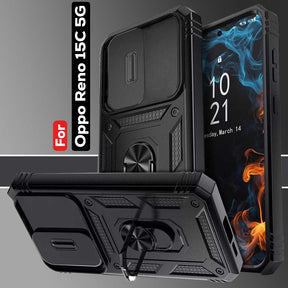 OPPO RENO 15c 5G Armor Military-grade Case With Sliding Camera Cover & 360 Kickstand