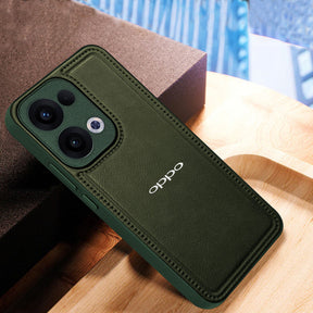 OPPO RENO 13 5G Vintage Leather Stitched Protective Back Case