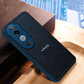 VIVO V40 5G Vintage Leather Stitched Protective Back Case