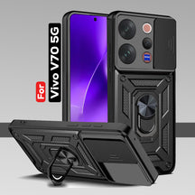 VIVO V70 5G Armor Military-grade Case With Sliding Camera Cover & 360 Kickstand