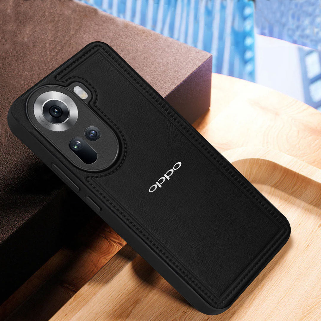 OPPO RENO 11 5G Vintage Leather Stitched Protective Back Case