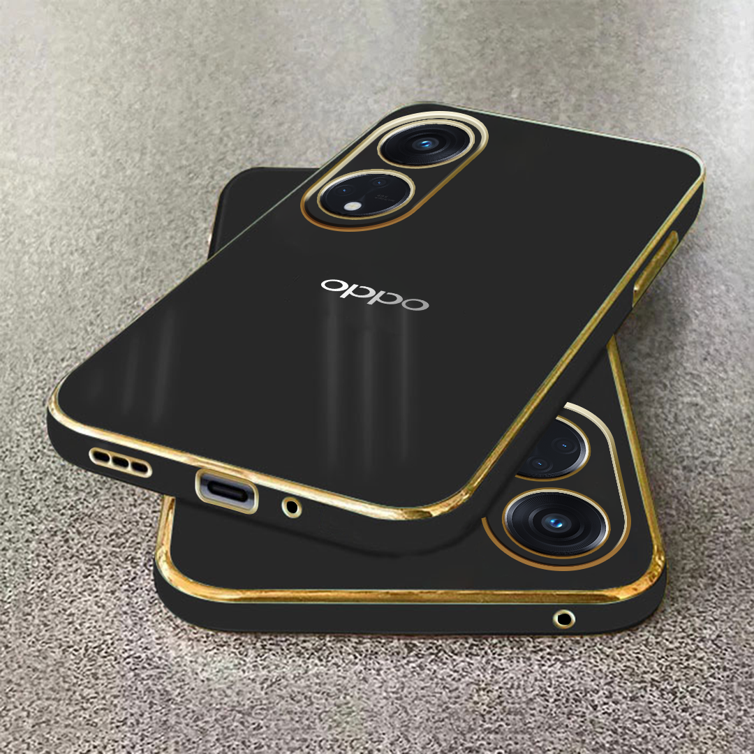 RENO 8T ULTRA-SHINE GOLD ELECTROPLATED LUXURIOUS  BACK CASE WITH CAMERA PROTECTION