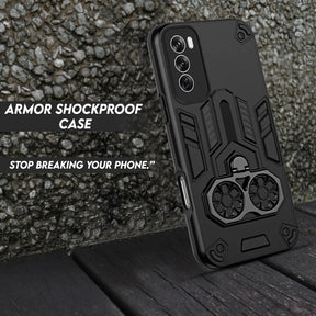 Oppo Reno 12 5G Armor knight Series Camera Protection 2 in 1 Shockproof Phone Cover with Kickstand