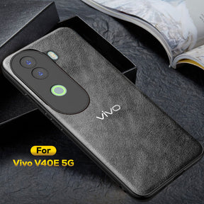 VIVO V40e 5G Business Style PU LEATHER PROTECTIVE BACK CASE WITH CAMERA PROTECTION