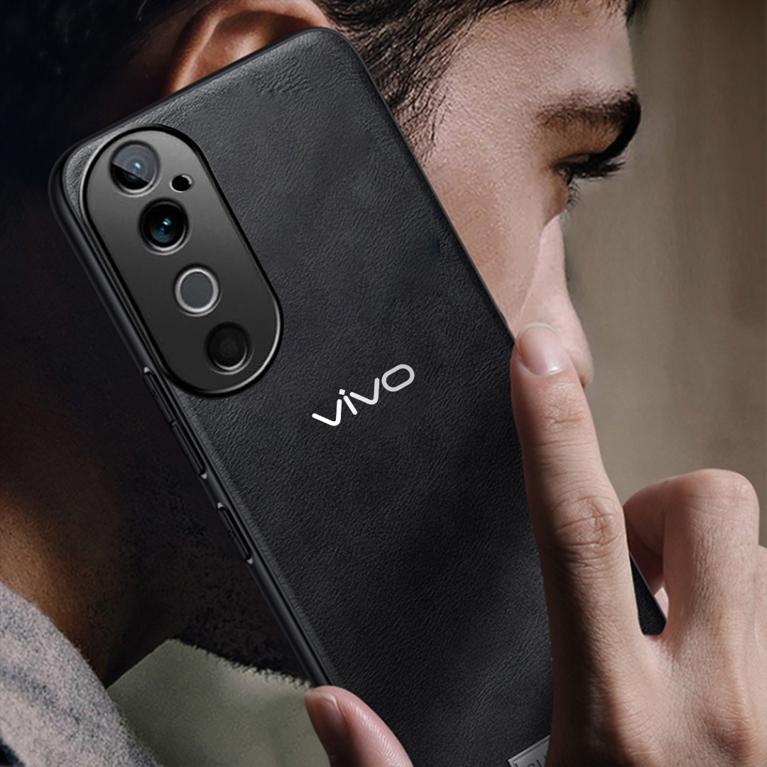 VIVO V40 5G Business Style PU LEATHER PROTECTIVE BACK CASE WITH CAMERA PROTECTION