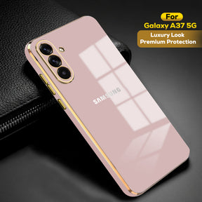 SAMSUNG GALAXY A37 5G ULTRA-SHINE GOLD ELECTROPLATED LUXURIOUS BACK CASE WITH CAMERA PROTECTION