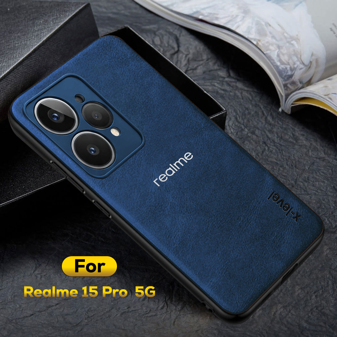 REALME 15 PRO 5G Business Style PU LEATHER PROTECTIVE BACK CASE WITH CAMERA PROTECTION