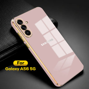 SAMSUNG GALAXY A56 5G ULTRA-SHINE GOLD ELECTROPLATED LUXURIOUS BACK CASE WITH CAMERA PROTECTION