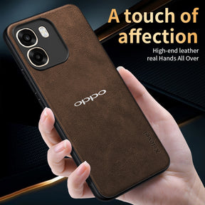 OPPO A6 5G Business Style PU LEATHER PROTECTIVE BACK CASE WITH CAMERA PROTECTION