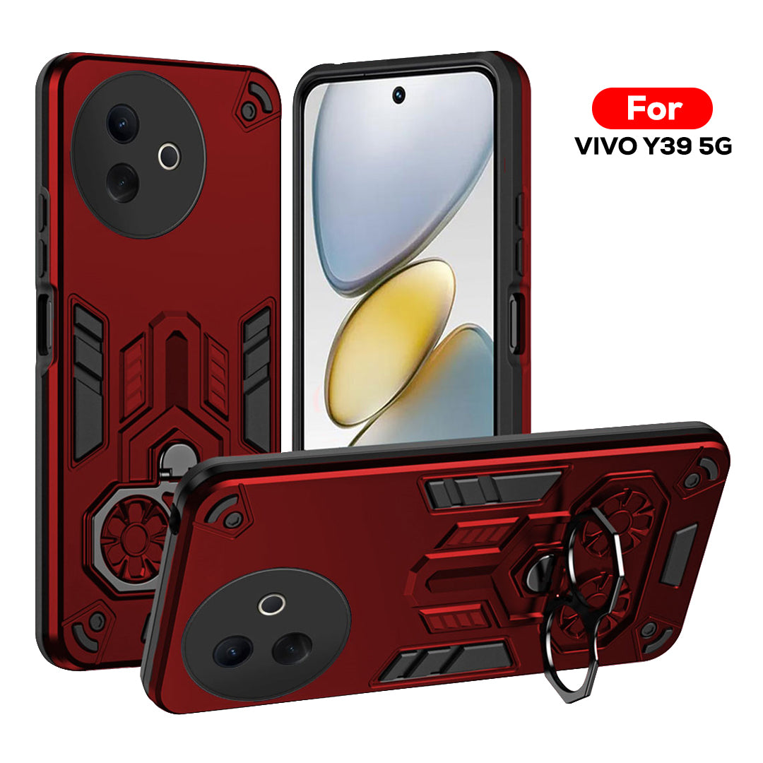 Vivo Y39 5G Armor knight Series Camera Protection 2 in 1 Shockproof Phone Cover with Kickstand