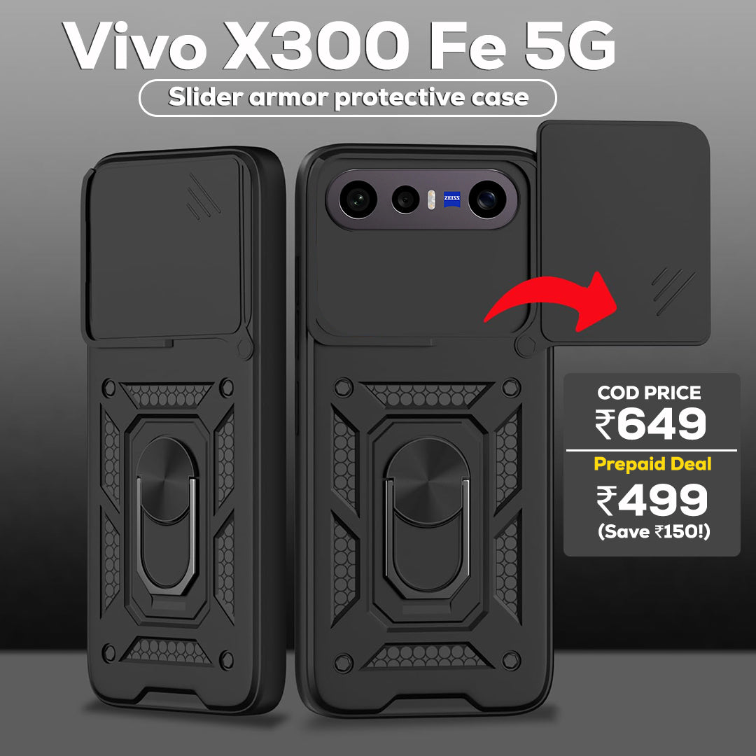 VIVO X300fe 5G Armor Military-grade Case With Sliding Camera Cover & 360 Kickstand