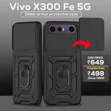 VIVO X300fe 5G Armor Military-grade Case With Sliding Camera Cover & 360 Kickstand