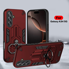 Samsung Galaxy A34 5G Armor knight Series Camera Protection 2 in 1 Shockproof Phone Cover with Kickstand
