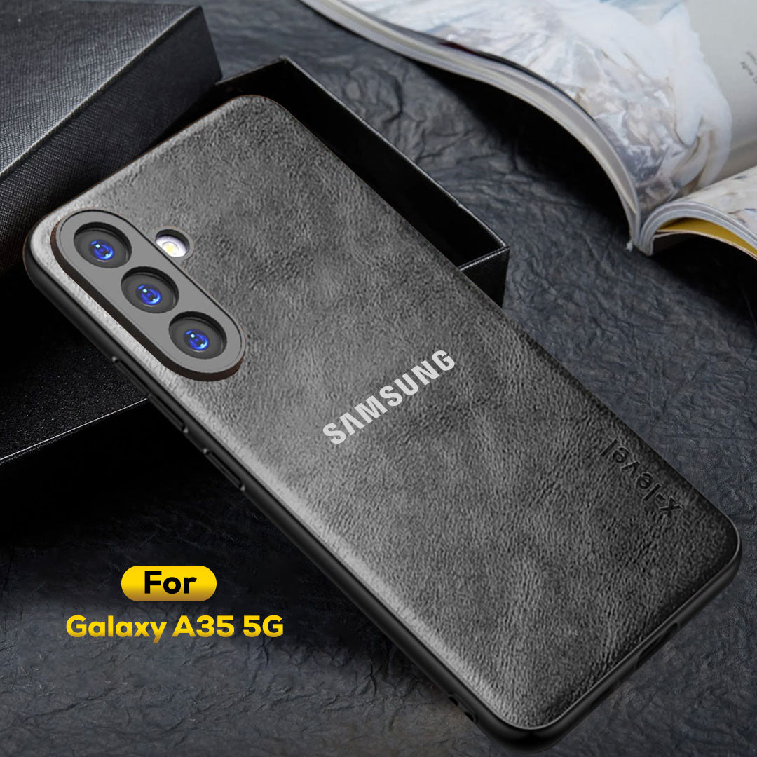 GALAXY A35 5G Business Style PU LEATHER PROTECTIVE BACK CASE WITH CAMERA PROTECTION