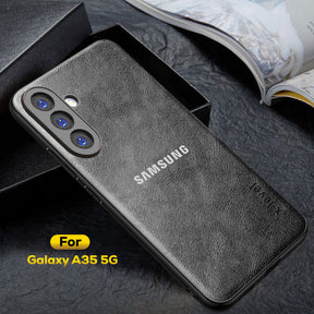 GALAXY A35 5G Business Style PU LEATHER PROTECTIVE BACK CASE WITH CAMERA PROTECTION